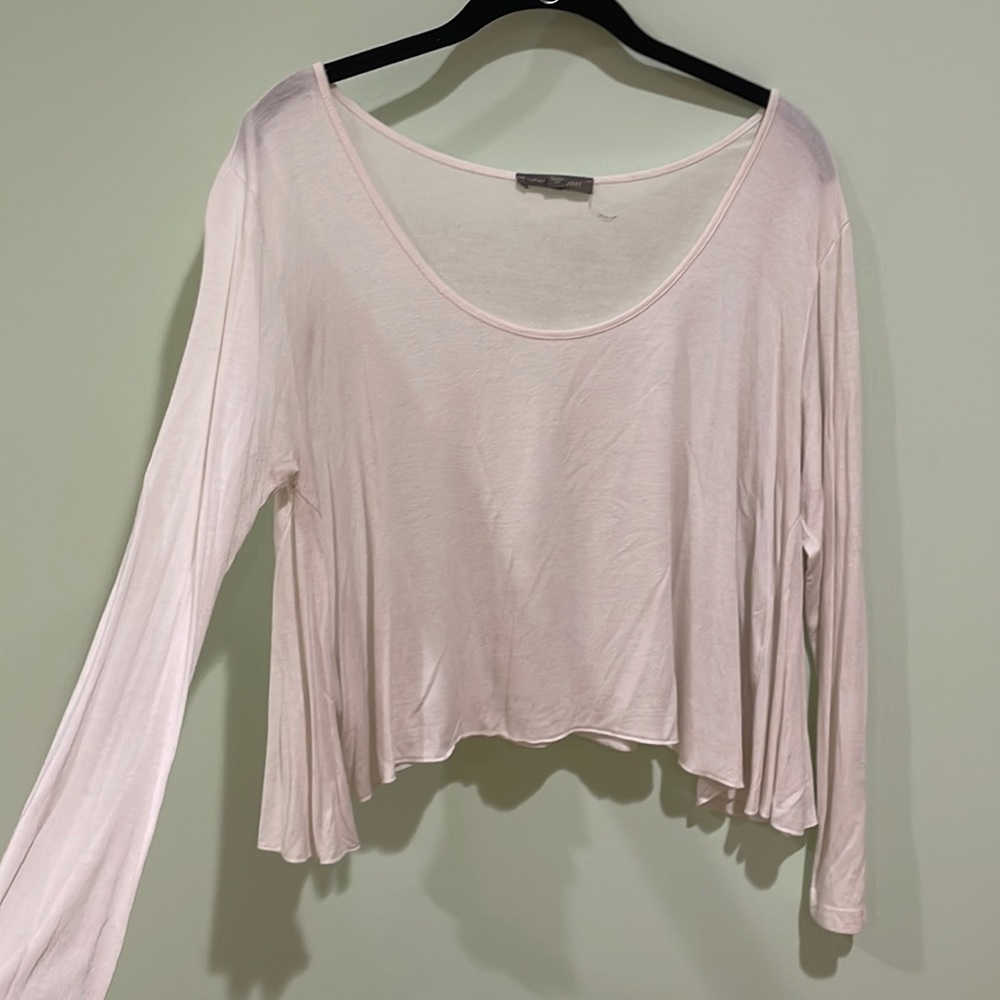 White flowy long sleeve top